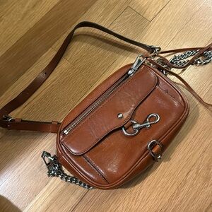 Brown leather Rebecca minkoff crossbody purse bag